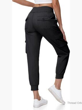 Plus-Size Cargo Joggers with 6 Pockets Quick-Dry Lightweight Travel Pants